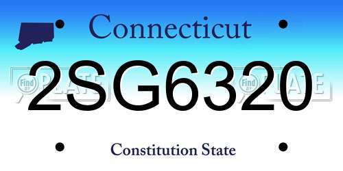 2SG6320 Connecticut License Plate