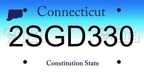 2SGD330 Connecticut License Plate