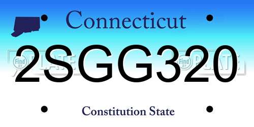 2SGG320 Connecticut License Plate