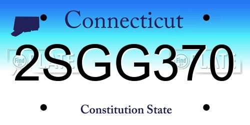 2SGG370 Connecticut License Plate