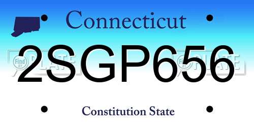 2SGP656 Connecticut License Plate