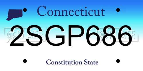 2SGP686 Connecticut License Plate