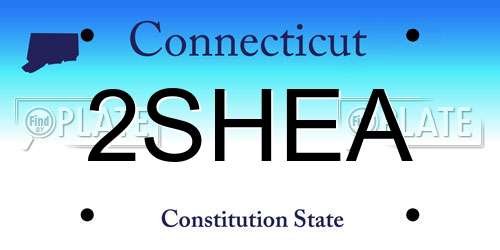 2SHEA Connecticut License Plate