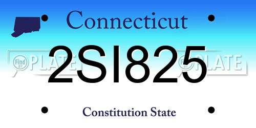 2SI825 Connecticut License Plate