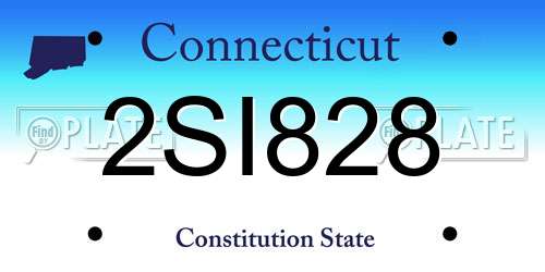 2SI828 Connecticut License Plate