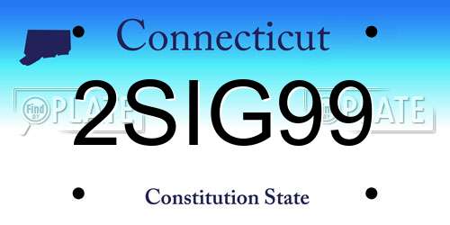2SIG99 Connecticut License Plate