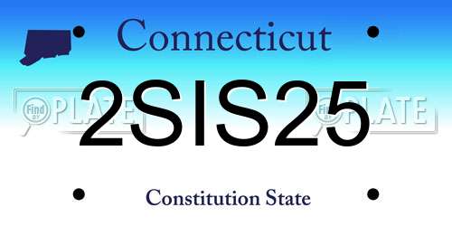2SIS25 Connecticut License Plate