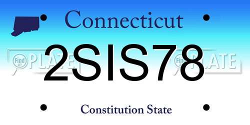 2SIS78 Connecticut License Plate