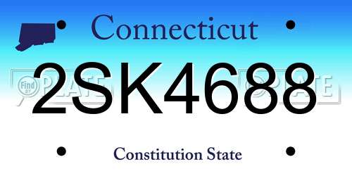 2SK4688 Connecticut License Plate