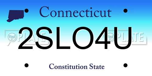 2SLO4U Connecticut License Plate