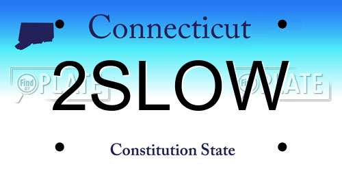 2SLOW Connecticut License Plate