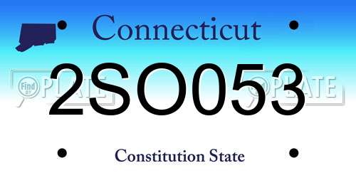 2SO053 Connecticut License Plate