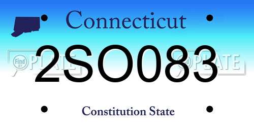 2SO083 Connecticut License Plate
