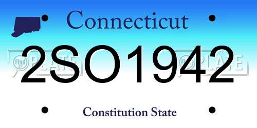 2SO1942 Connecticut License Plate