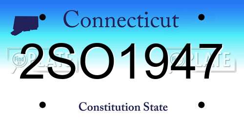 2SO1947 Connecticut License Plate