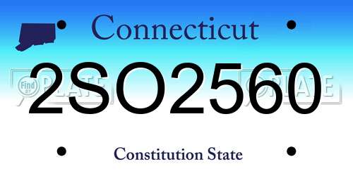 2SO2560 Connecticut License Plate