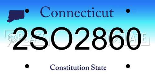 2SO2860 Connecticut License Plate