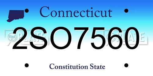2SO7560 Connecticut License Plate