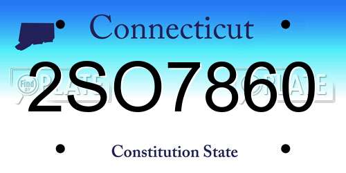 2SO7860 Connecticut License Plate