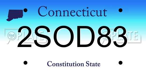 2SOD83 Connecticut License Plate