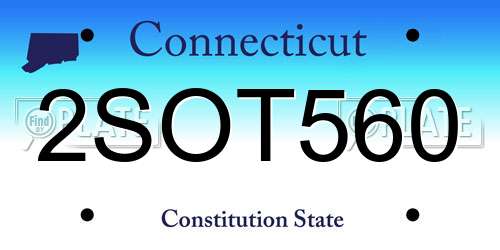 2SOT560 Connecticut License Plate