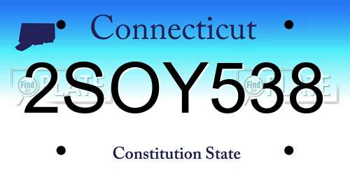 2SOY538 Connecticut License Plate