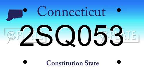 2SQ053 Connecticut License Plate