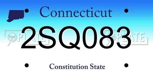 2SQ083 Connecticut License Plate