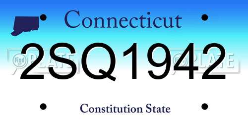2SQ1942 Connecticut License Plate