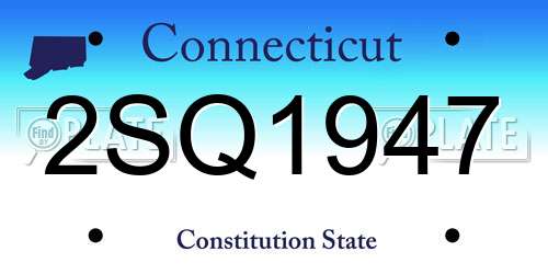 2SQ1947 Connecticut License Plate