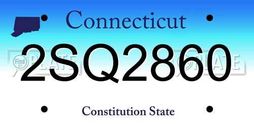 2SQ2860 Connecticut License Plate