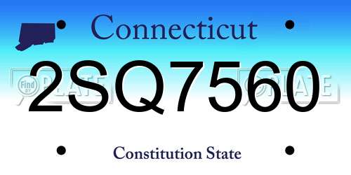 2SQ7560 Connecticut License Plate