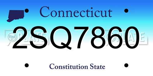 2SQ7860 Connecticut License Plate