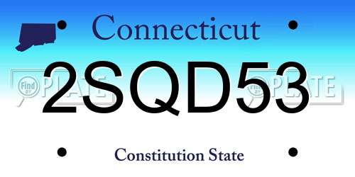 2SQD53 Connecticut License Plate