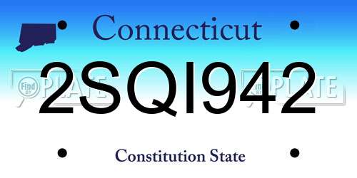 2SQI942 Connecticut License Plate
