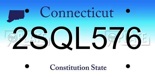 2SQL576 Connecticut License Plate