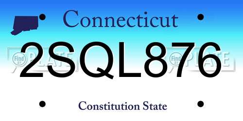 2SQL876 Connecticut License Plate