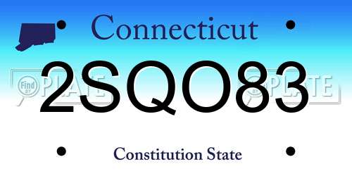 2SQO83 Connecticut License Plate