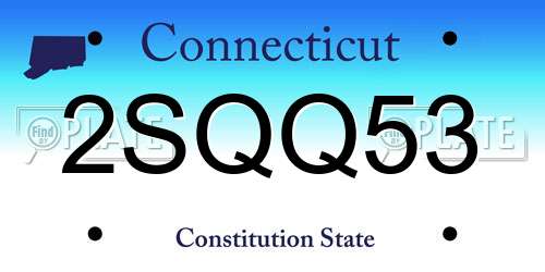 2SQQ53 Connecticut License Plate
