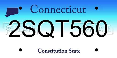 2SQT560 Connecticut License Plate