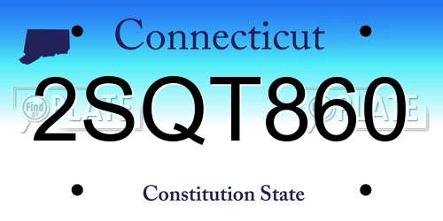2SQT860 Connecticut License Plate