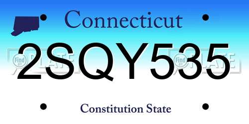 2SQY535 Connecticut License Plate