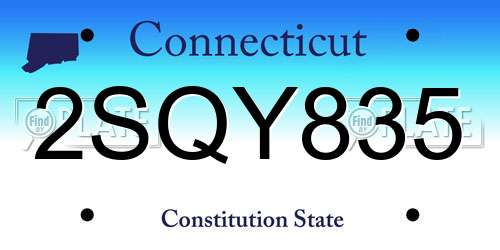 2SQY835 Connecticut License Plate