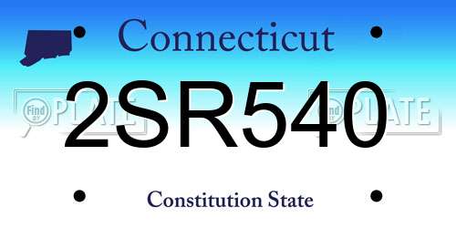 2SR540 Connecticut License Plate