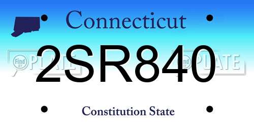 2SR840 Connecticut License Plate