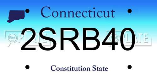 2SRB40 Connecticut License Plate