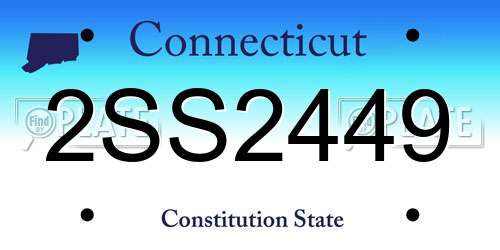 2SS2449 Connecticut License Plate