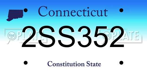 2SS352 Connecticut License Plate