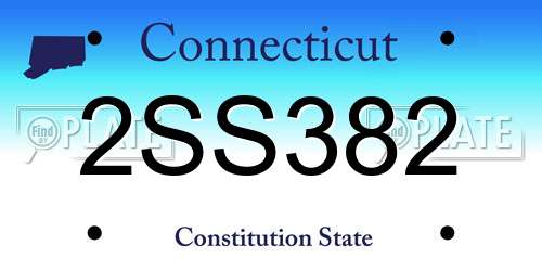 2SS382 Connecticut License Plate