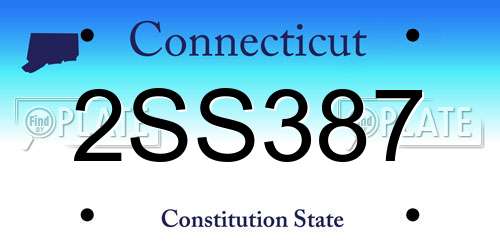 2SS387 Connecticut License Plate